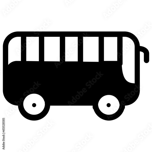 Bus Icon: A graphical representation symbolizing a bus, commonly used to represent public transportation services