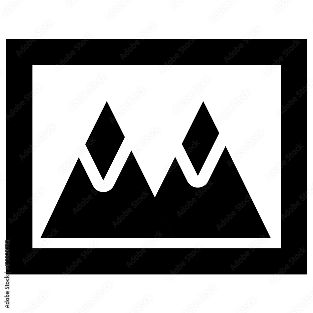 Landscape Icon: A visual depiction of a natural or scenic landscape Landscape Icon: A visual depiction of a natural or scenic landscape