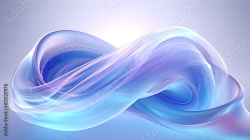 voluminous pale blue infinity symbol on a simple background, generative AI