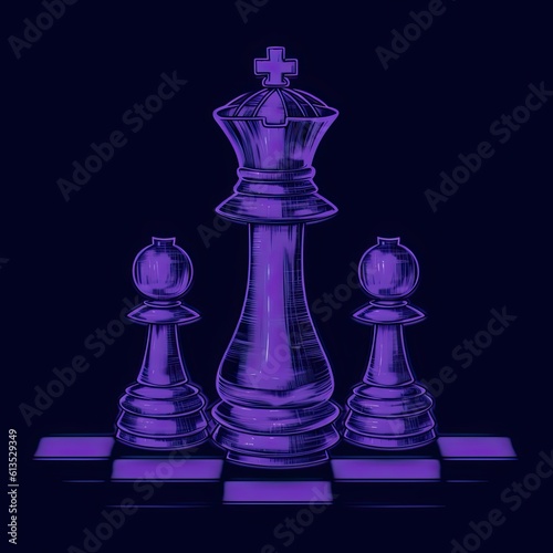 A Violet Darkness Reigns in the Classic Game of Chess: An Artful Board Strategy to Outwit Your Opponent. Generative AI