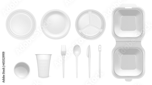Disposable Tableware Realistic Set