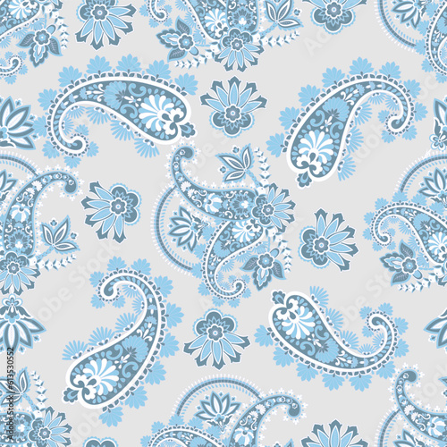 Paisley seamless vector fabric pattern