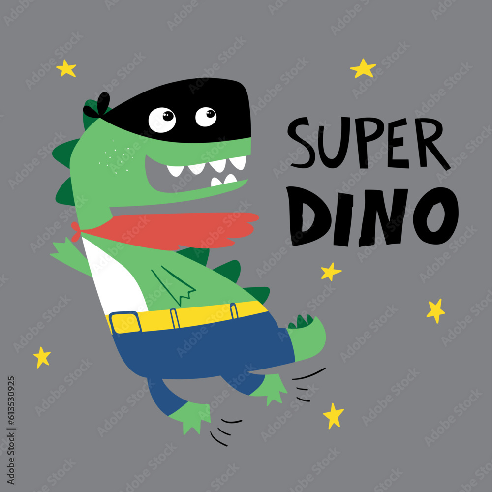 super hero dinosaur cartoon drawing for print