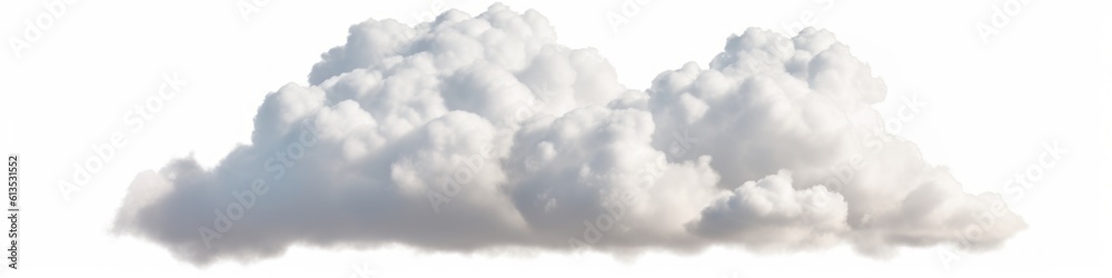 White clouds isolated on white background. Generative AI White clouds isolated on white background. Generative AI