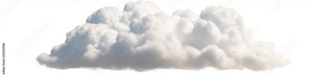 Obraz premium White clouds isolated on white background. Generative AI