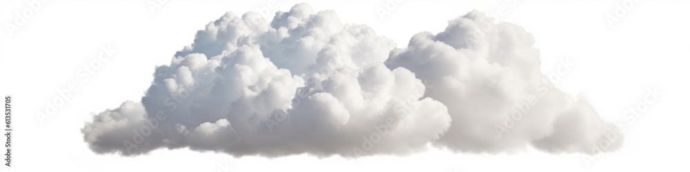 Obraz premium White clouds isolated on white background. Generative AI