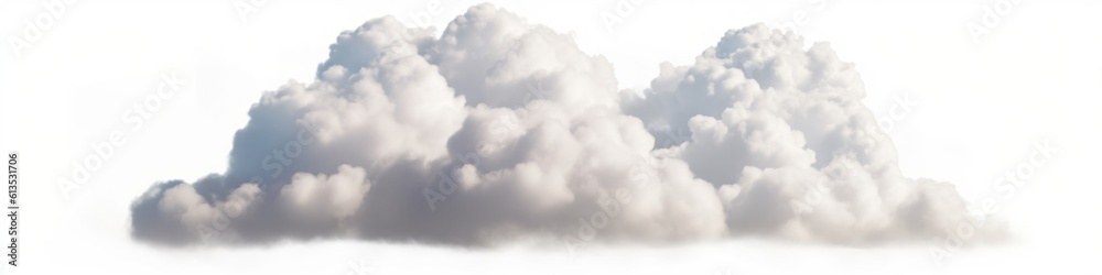 Obraz premium White clouds isolated on white background. Generative AI