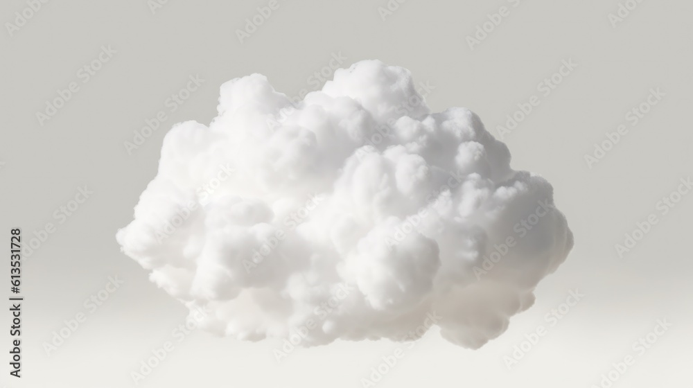 White clouds isolated on white background. Generative AI White clouds isolated on white background. Generative AI