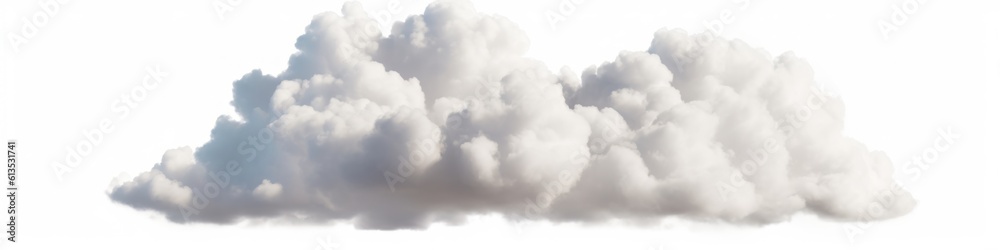 White clouds isolated on white background. Generative AI White clouds isolated on white background. Generative AI