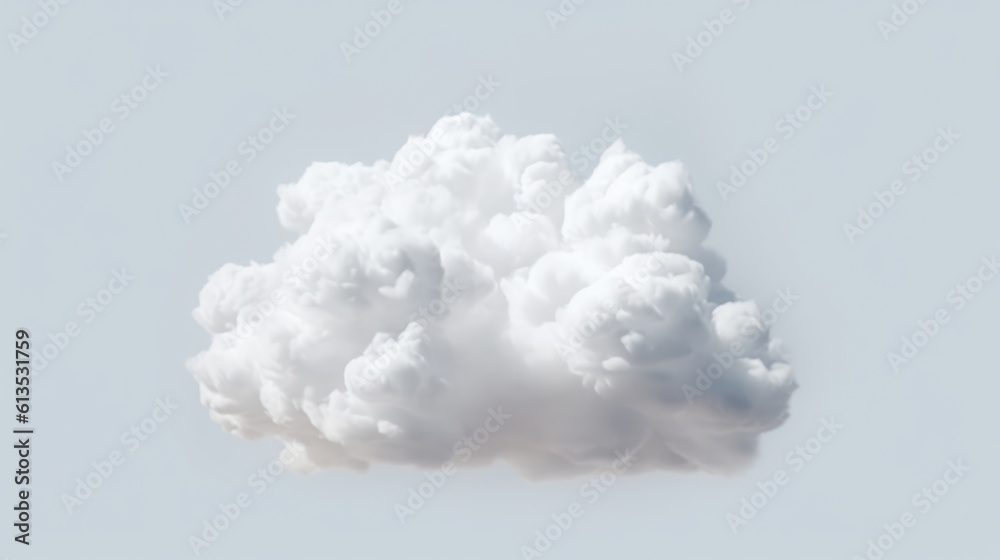 White clouds isolated on white background. Generative AI White clouds isolated on white background. Generative AI