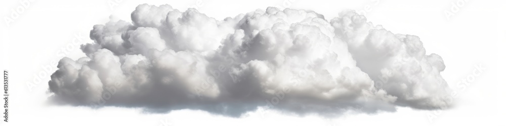 Obraz premium White clouds isolated on white background. Generative AI