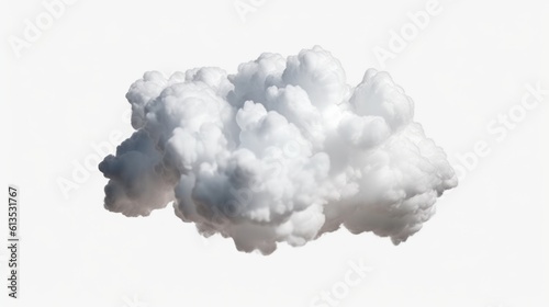 White clouds isolated on white background. Generative AI