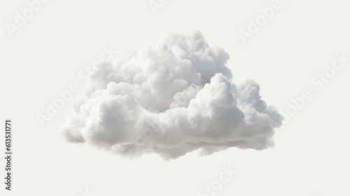 White clouds isolated on white background. Generative AI