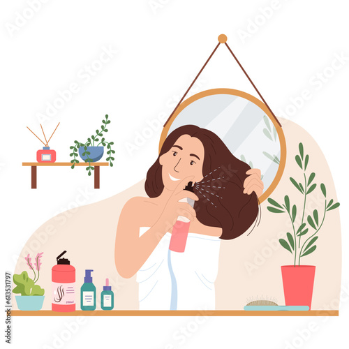Hair Care Routine Flat Composition