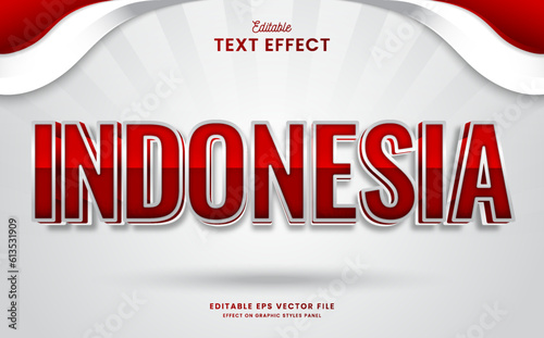 decorative editable indonesia text effect vector design