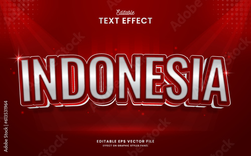decorative editable indonesia text effect vector design