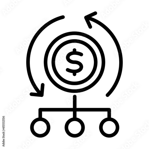 Cash statement outline icon for wealth management logo