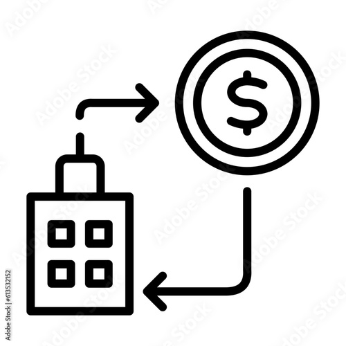 Refinancing outline icon for wealth management logo