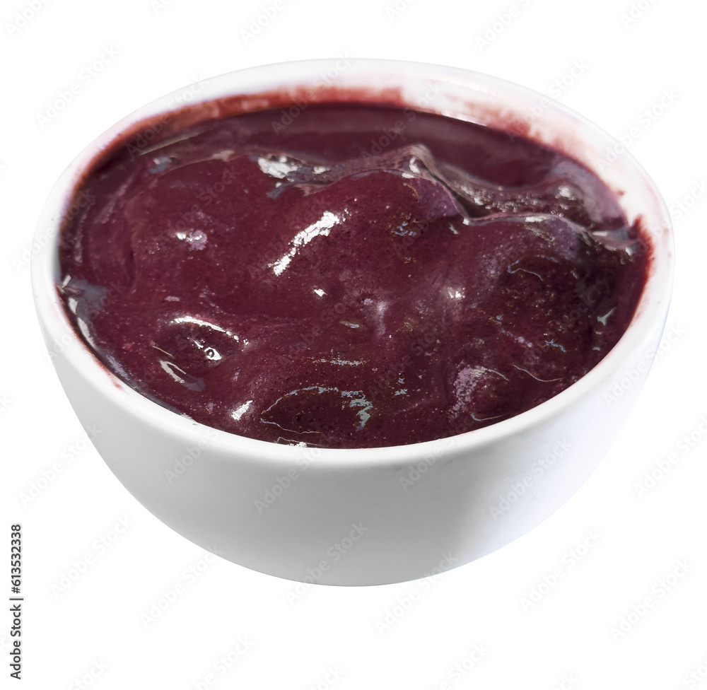 Brazilian frozen açaí in a bowl isolated Brazilian frozen açaí in a bowl isolated