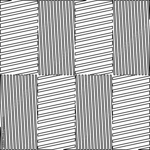 Stylish texture with figures from lines. Line art. Black and white pattern. Abstract background for web page, textures, card, poster, fabric, textile.
