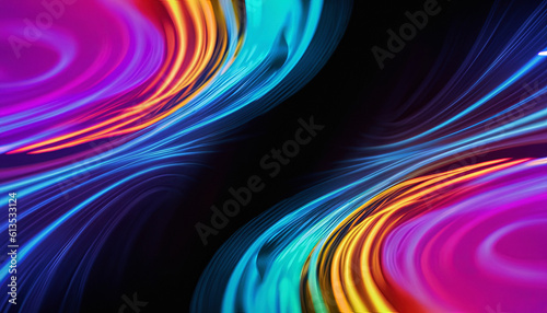 Hyperloop or Warp Technology Concepts  Flow of Digital Stream in Multi-Color Strips  abstract colorful background motion  circle  space  fractal  energy  vortex  spin  pattern  digital