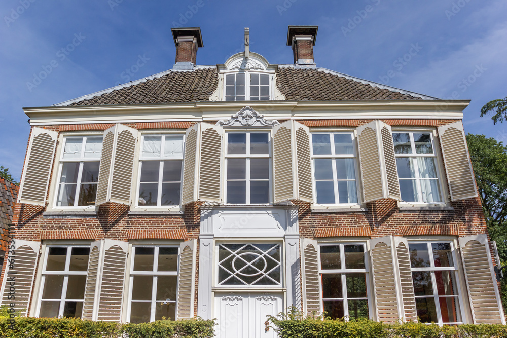 Front facade of a historic house in Loenen, Netherlands