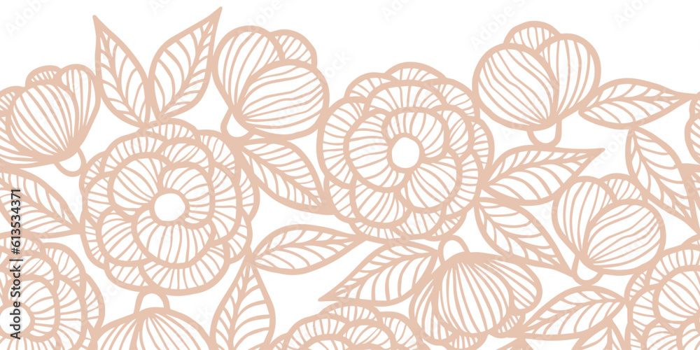 Antique Floral Lace Border Seamless Vector Repeat Pattern