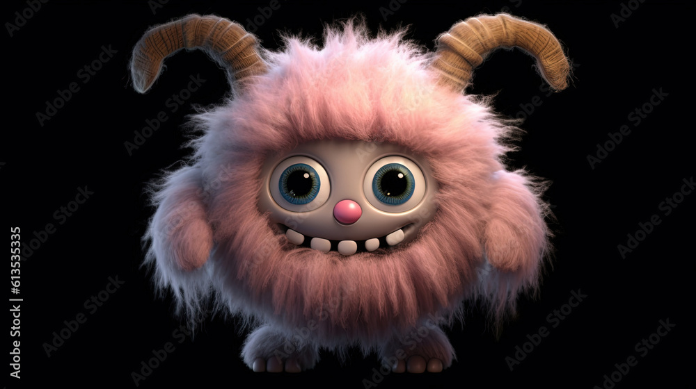 Obraz premium Anthropomorphic monster with two horns on its head