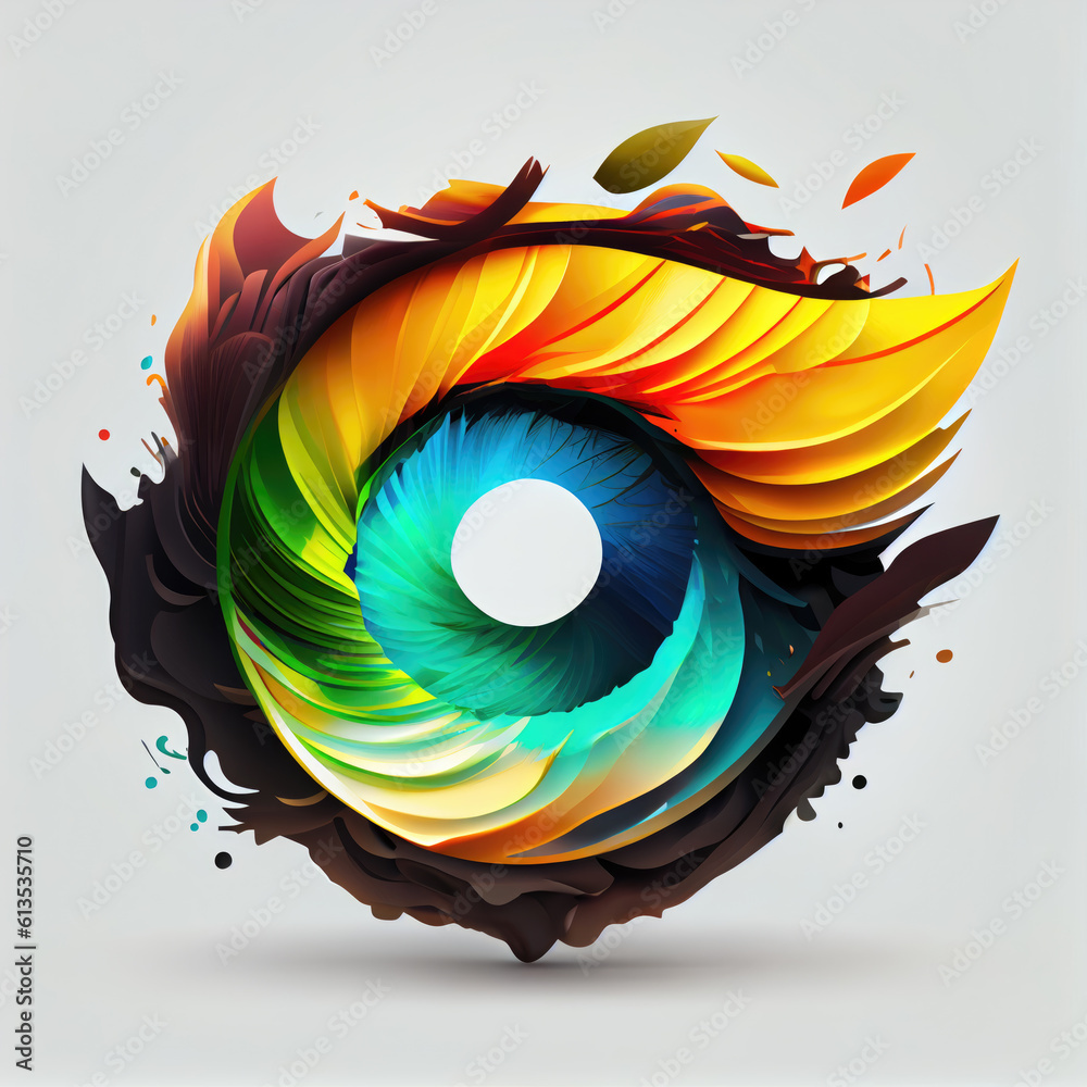 Icon Graphic Vibrant Colorful Circular Illustration Art Creative Logo Abstract Eye Shape Design Graphic Resource Paint Geometric