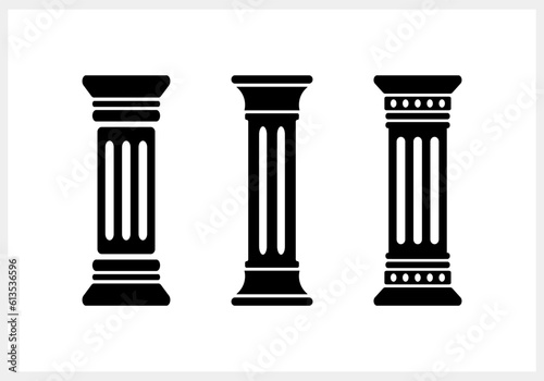 Pillar greek icon Justice symbol Column stencil Vector stock illustration EPS 10