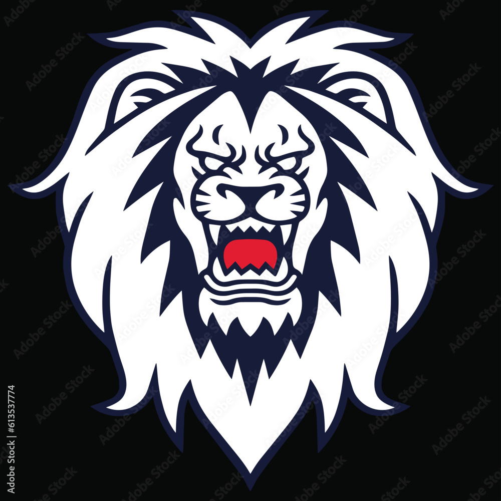 Angry Lion Roaring Logo Vector illustration Artwork