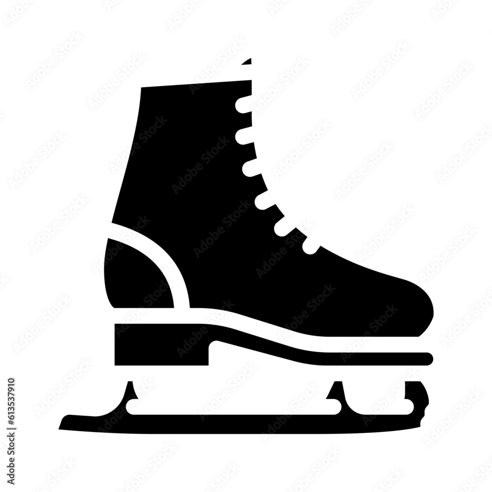 ice skating winter season glyph icon vector. ice skating winter season sign. isolated symbol illustration ice skating winter season glyph icon vector. ice skating winter season sign. isolated symbol illustration