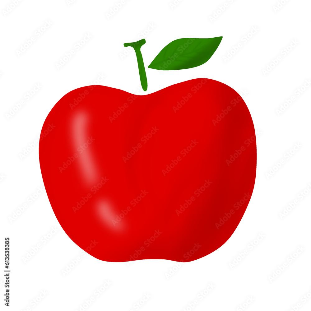 red apple isolated on white