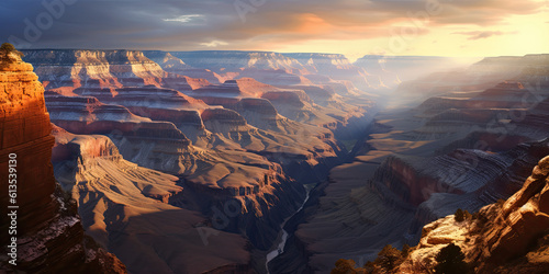 View of the Grand Canyon at sunset