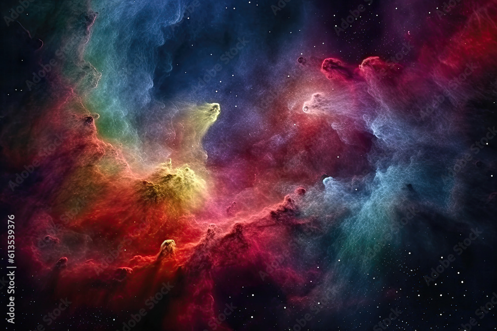Distant cosmic nebula outer space illustration.