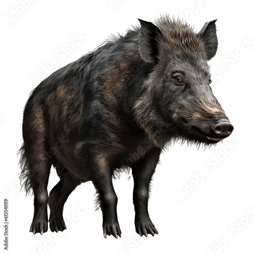 wild boar pig isolated on white © Tidarat
