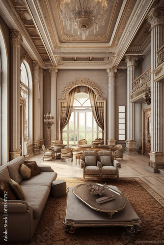 Elegant villa living room. AI generative © SANGHYUN