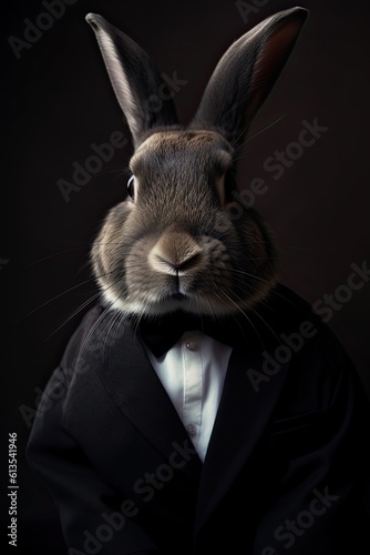 Elegant Rabbit Portrait: An Animal's Beauty Personified. Generative AI © AIGen