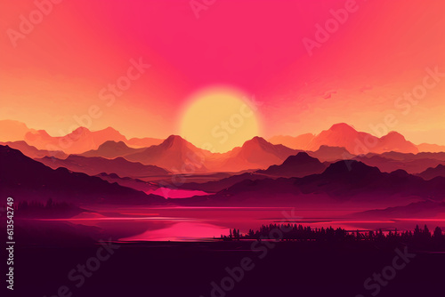 Gold magenta platinum gradient landscape