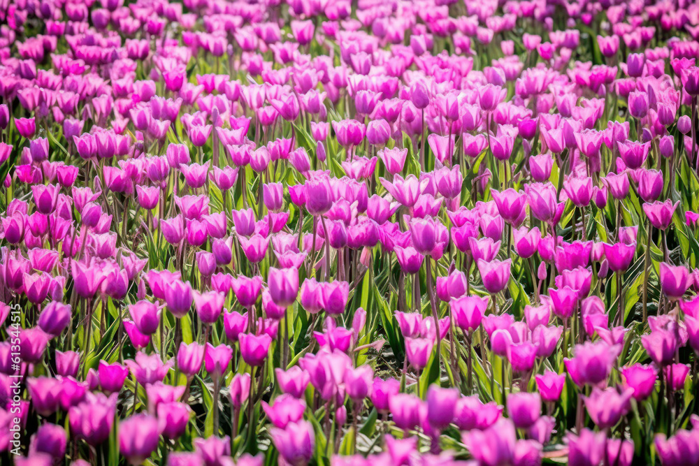 A vast field of colorful tulips in bloom, arranged in mesmerizing patterns, showcasing the beauty and elegance of nature's floral tapestry