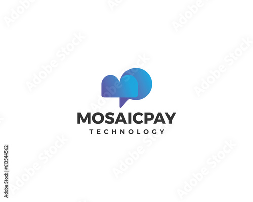 Modern simple and abstract shape based logo design for technology type of business industry.