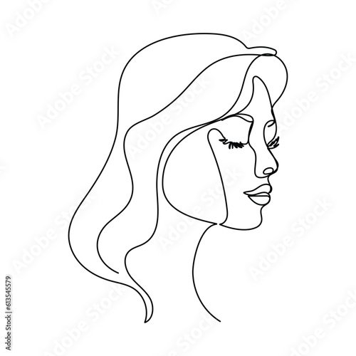 continuous line drawings set of faces and hairstyles fashion fashion simple fashion vector illustration for t-shirt design slogan print graphic style
