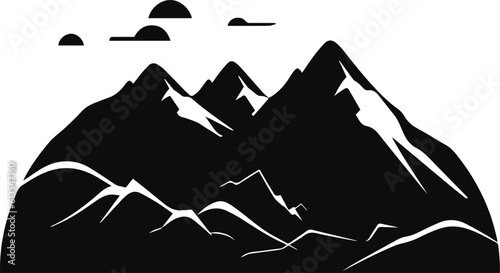 Mountains icon vector Illustration, SVG