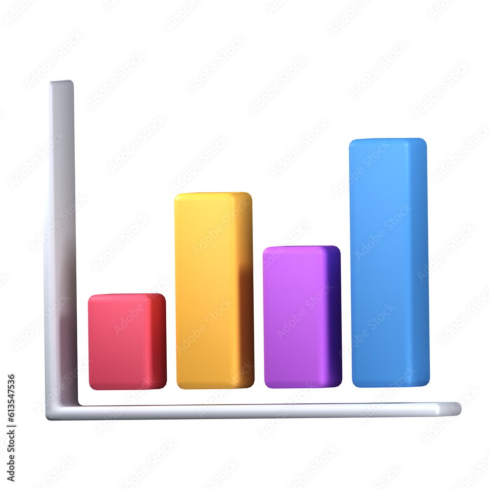3d charts and graph icon, analysis business financial data, 3d render illustration