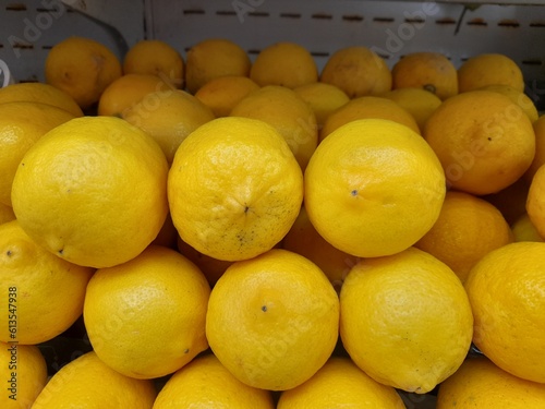 yellow lemons sale at supermarket indonesia
