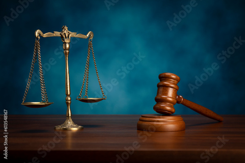 scales of justice and gavel