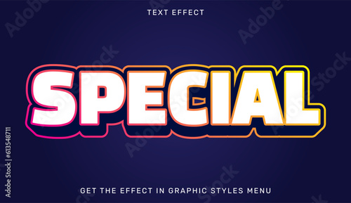 Special editable text effect in 3d style. Suitable for brand or business logo