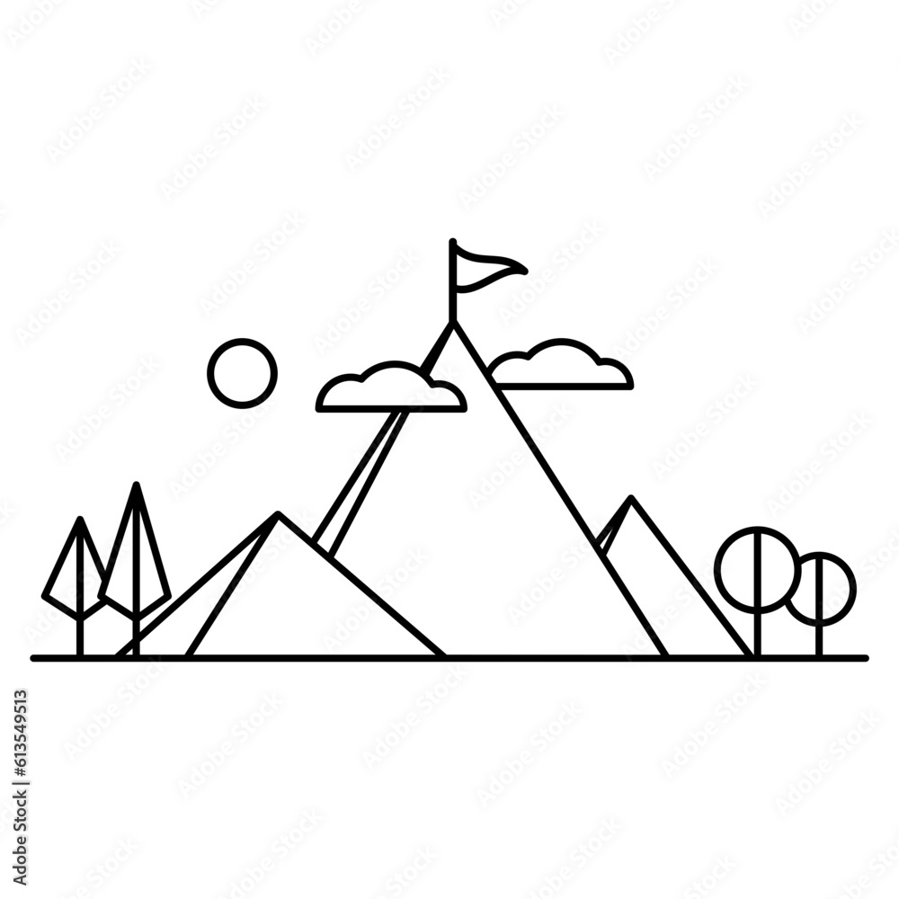 Mountain icon. Mountain icon.