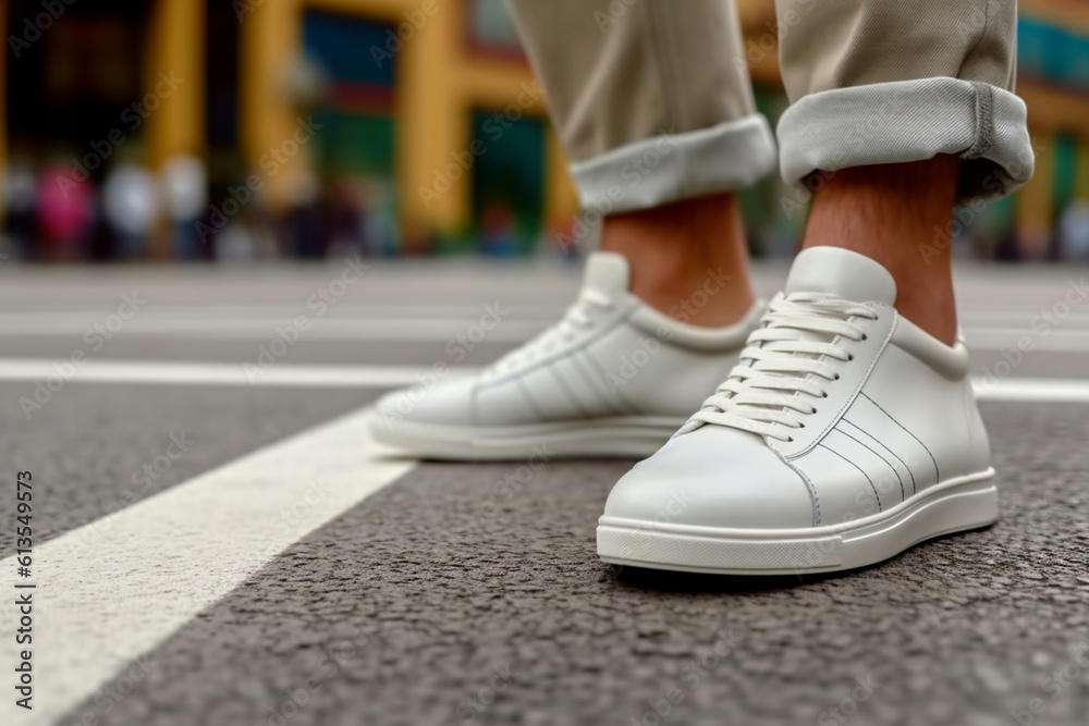 Iconic street style: Elevate your wardrobe with this trendy sneaker. Generative AI