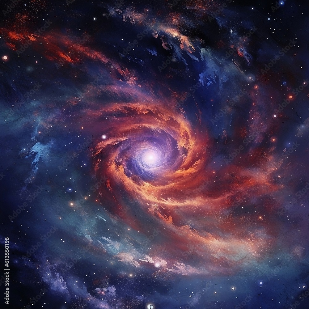Galaxy with Center Background Image, Beautiful Galaxy, Space and Science Image, Generative AI, Astronomy